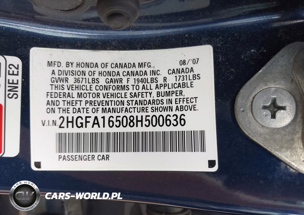 2008 Honda Civic Lx VIN:2HGFA16508H500636 - 9