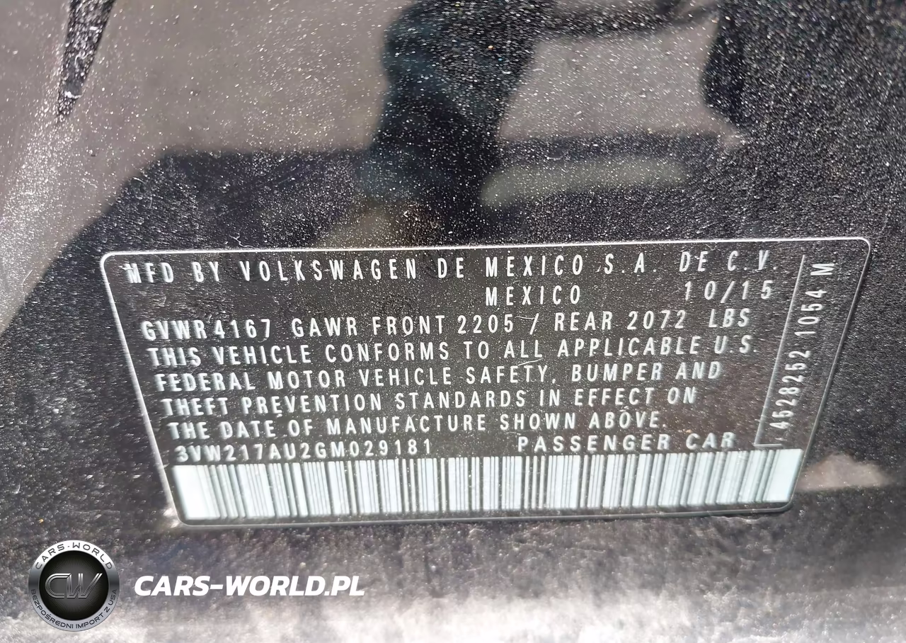 2016 Volkswagen Golf Tsi S 4-Door VIN:3VW217AU2GM029181 - 9