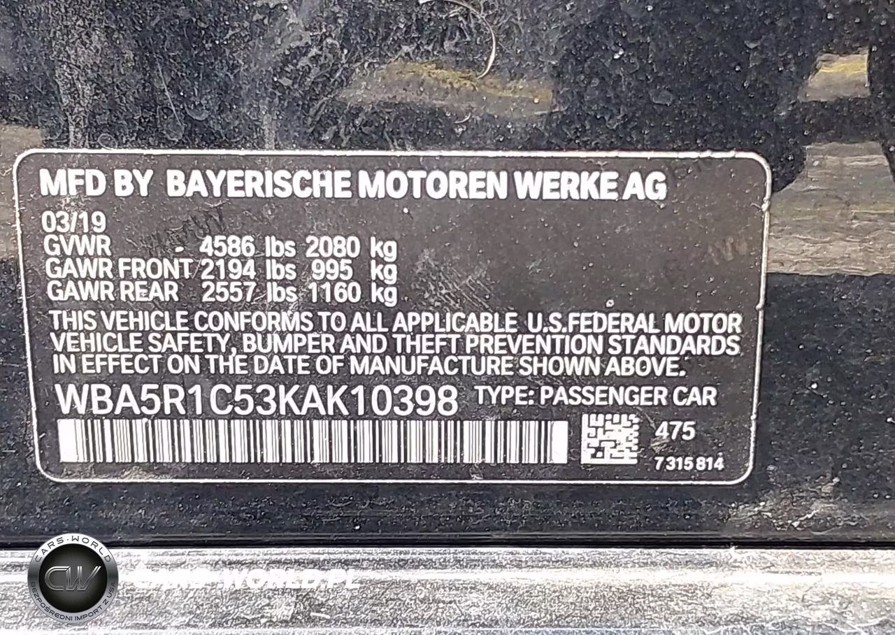 2019 BMW 330I VIN:WBA5R1C53KAK10398 - 9