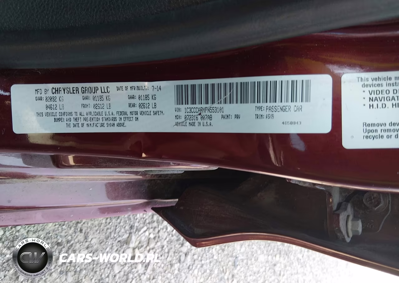 2015 Chrysler 200 Limited VIN:1C3CCCABXFN553101 - 9