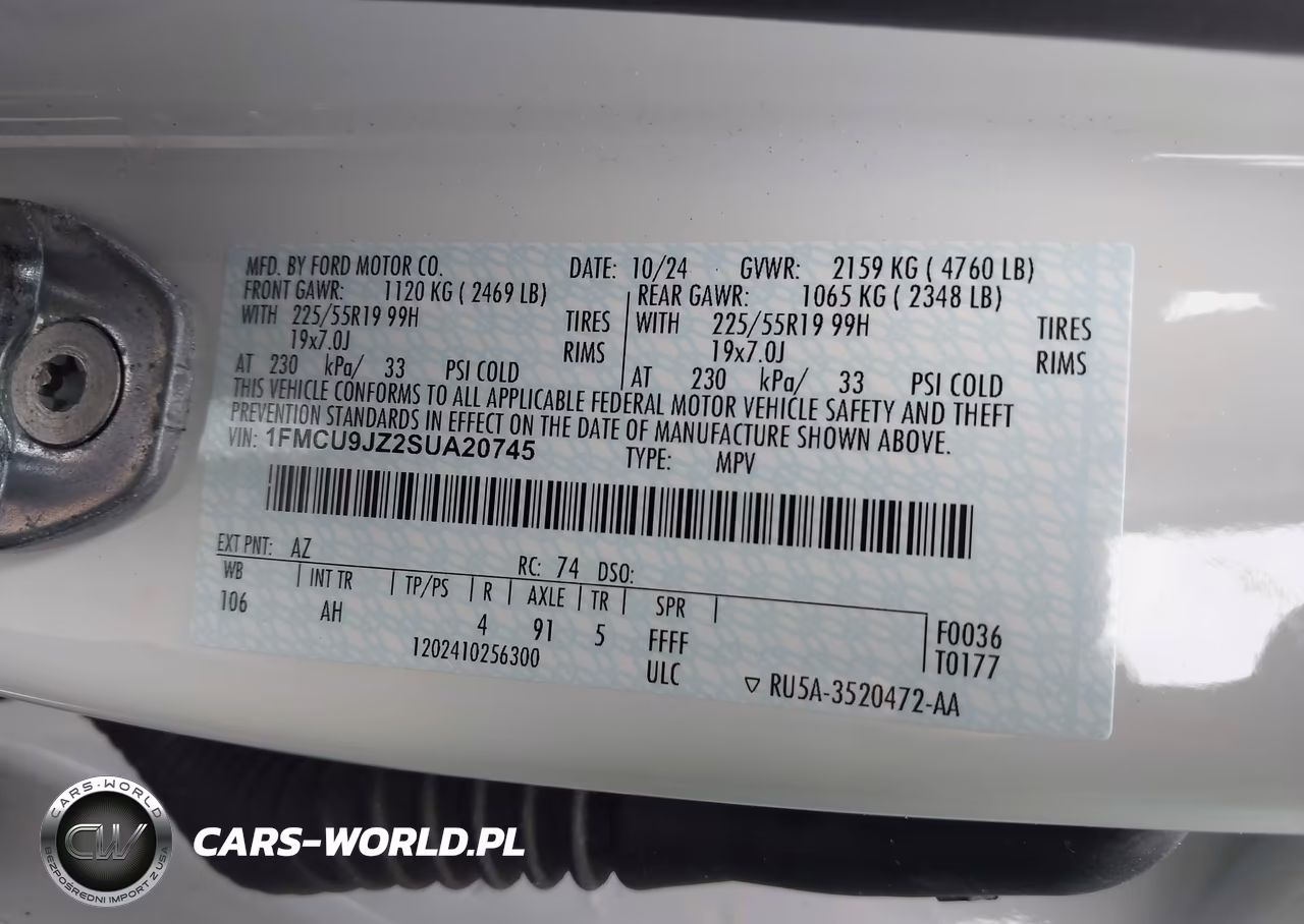2025 Ford Escape Platinum VIN:1FMCU9JZ2SUA20745 - 9
