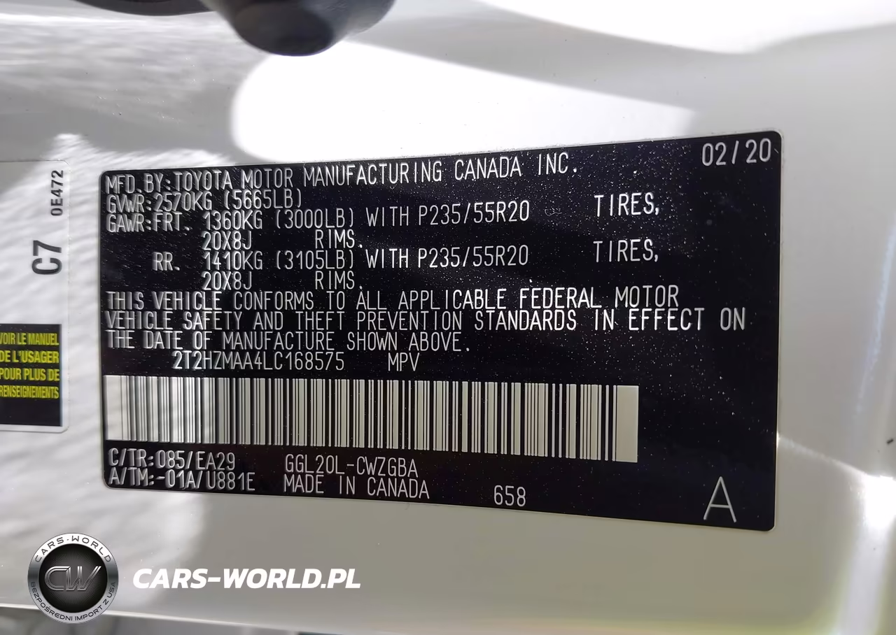 2020 Lexus Rx 350 VIN:2T2HZMAA4LC168575 - 9