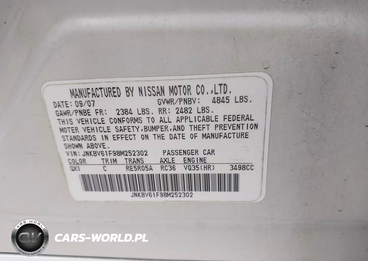 2008 Infiniti G35X VIN:JNKBV61F98M252302 - 9