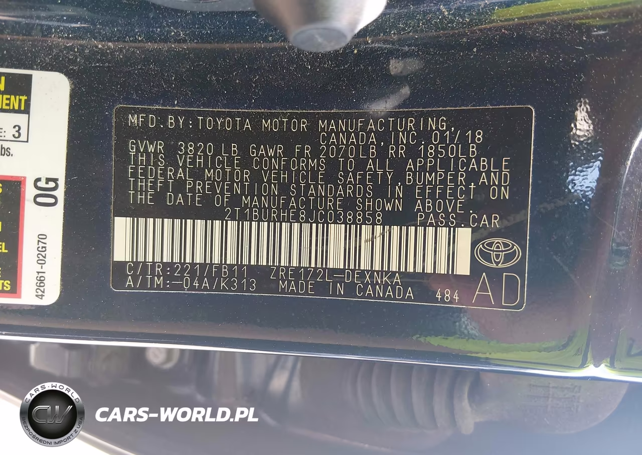 2018 Toyota Corolla Le VIN:2T1BURHE8JC038858 - 9