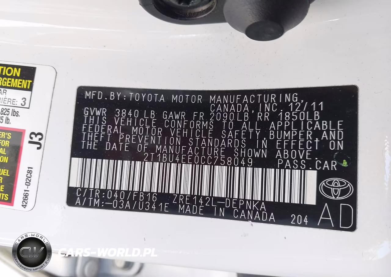 2012 Toyota Corolla Le VIN:2T1BU4EE0CC758049 - 9