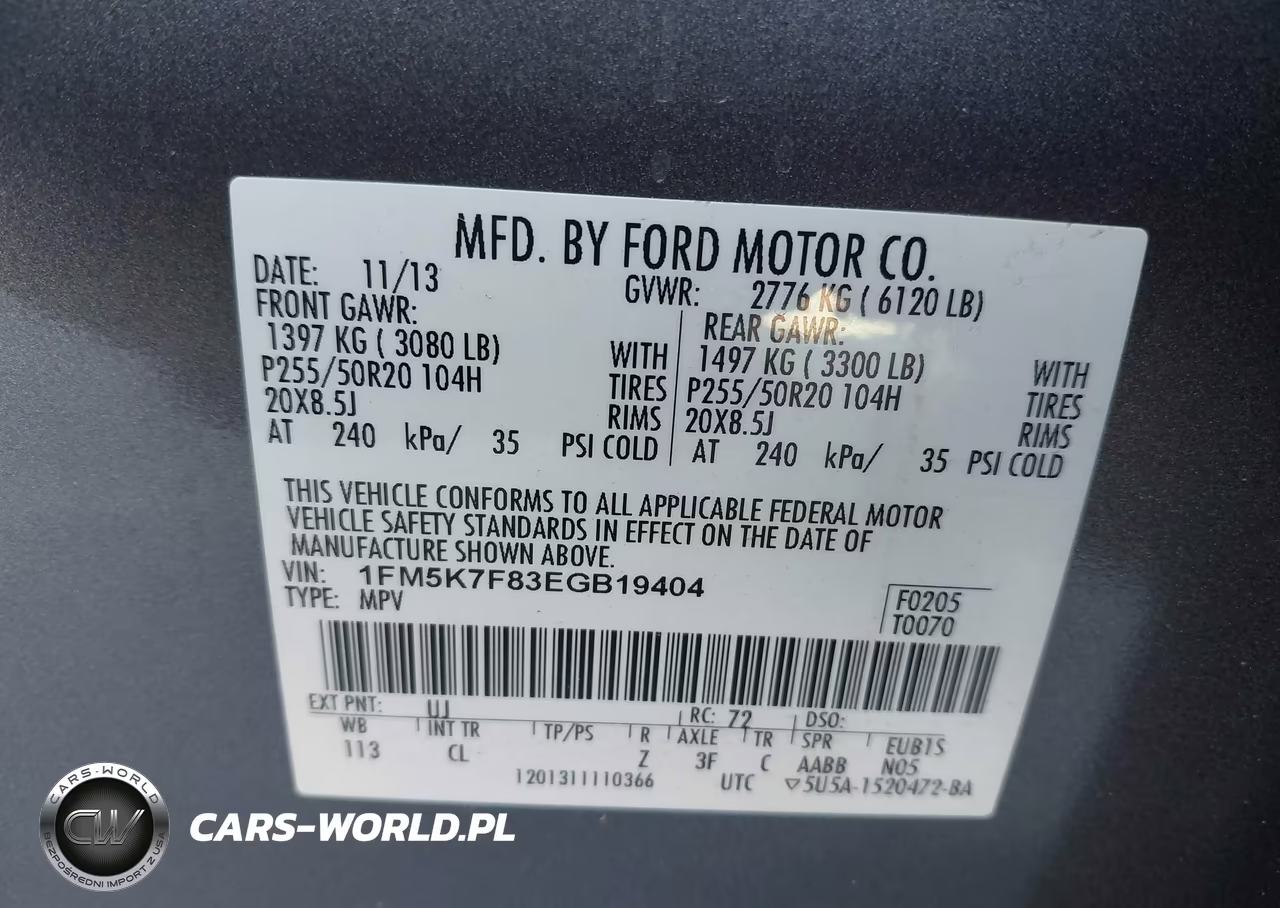 2014 Ford Explorer Limited VIN:1FM5K7F83EGB19404 - 9