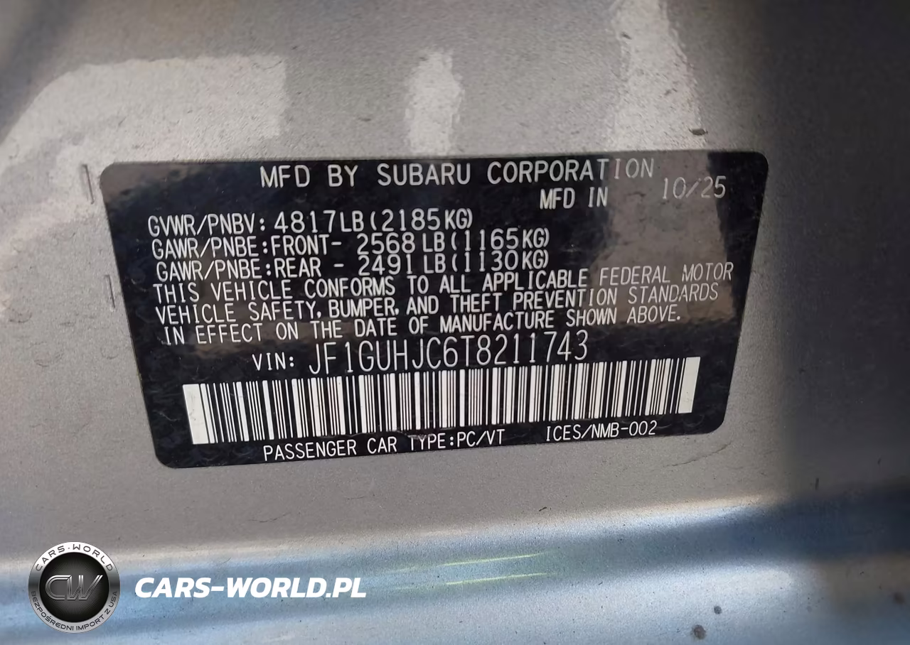 2026 Subaru Impreza Rs VIN:JF1GUHJC6T8211743 - 9