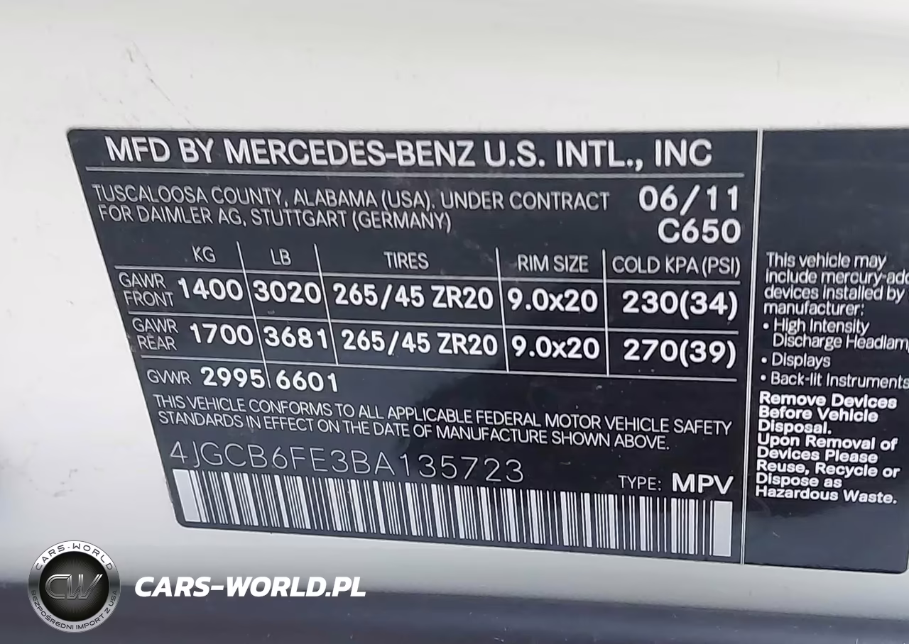 2011 Mercedes-Benz R 350 4Matic VIN:4JGCB6FE3BA135723 - 9