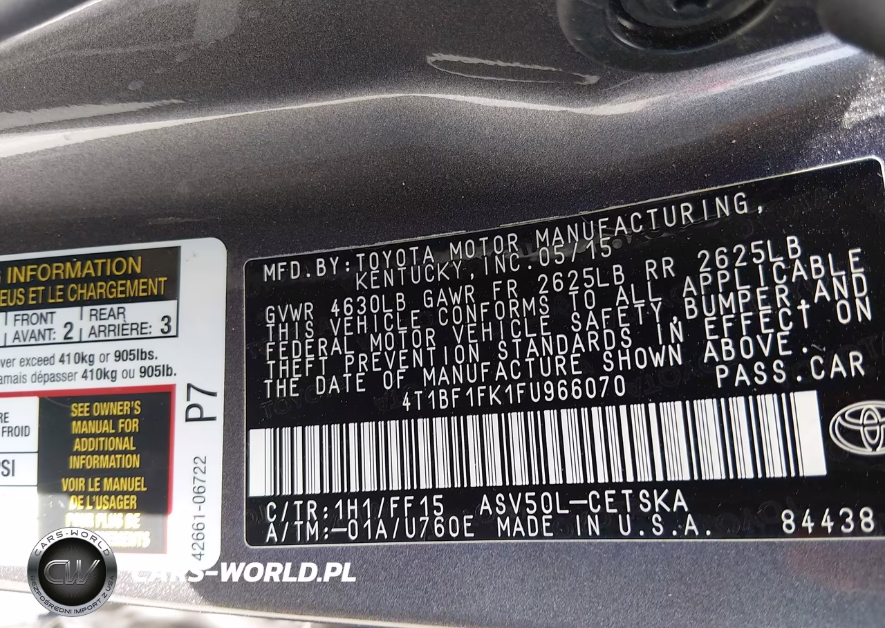 2015 Toyota Camry Se VIN:4T1BF1FK1FU966070 - 9