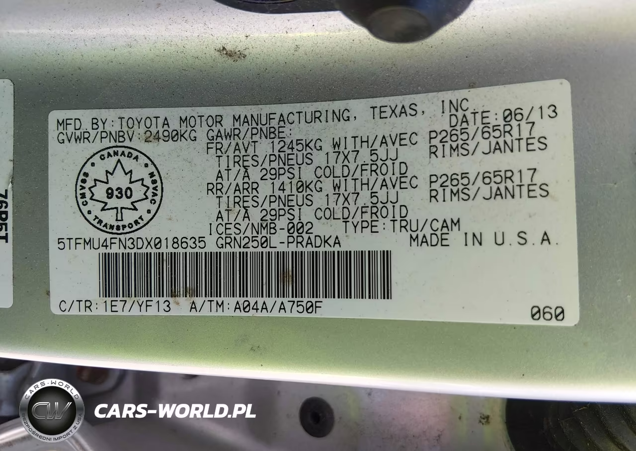 2013 Toyota Tacoma V6 VIN:5TFMU4FN3DX018635 - 9