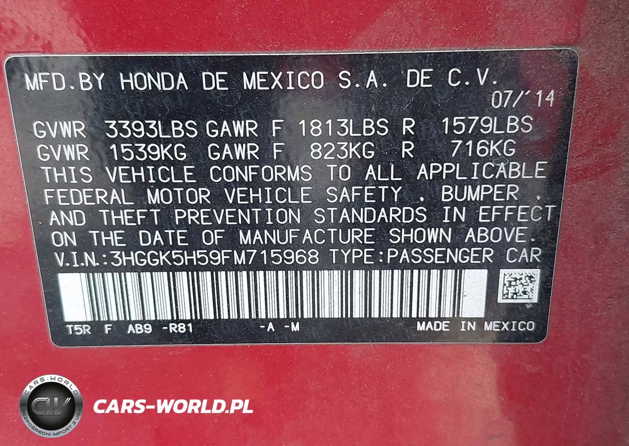 2015 Honda Fit Lx VIN:3HGGK5H59FM715968 - 9