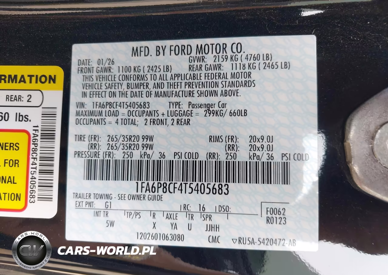 2026 Ford Mustang Gt Premium Fastback VIN:1FA6P8CF4T5405683 - 9