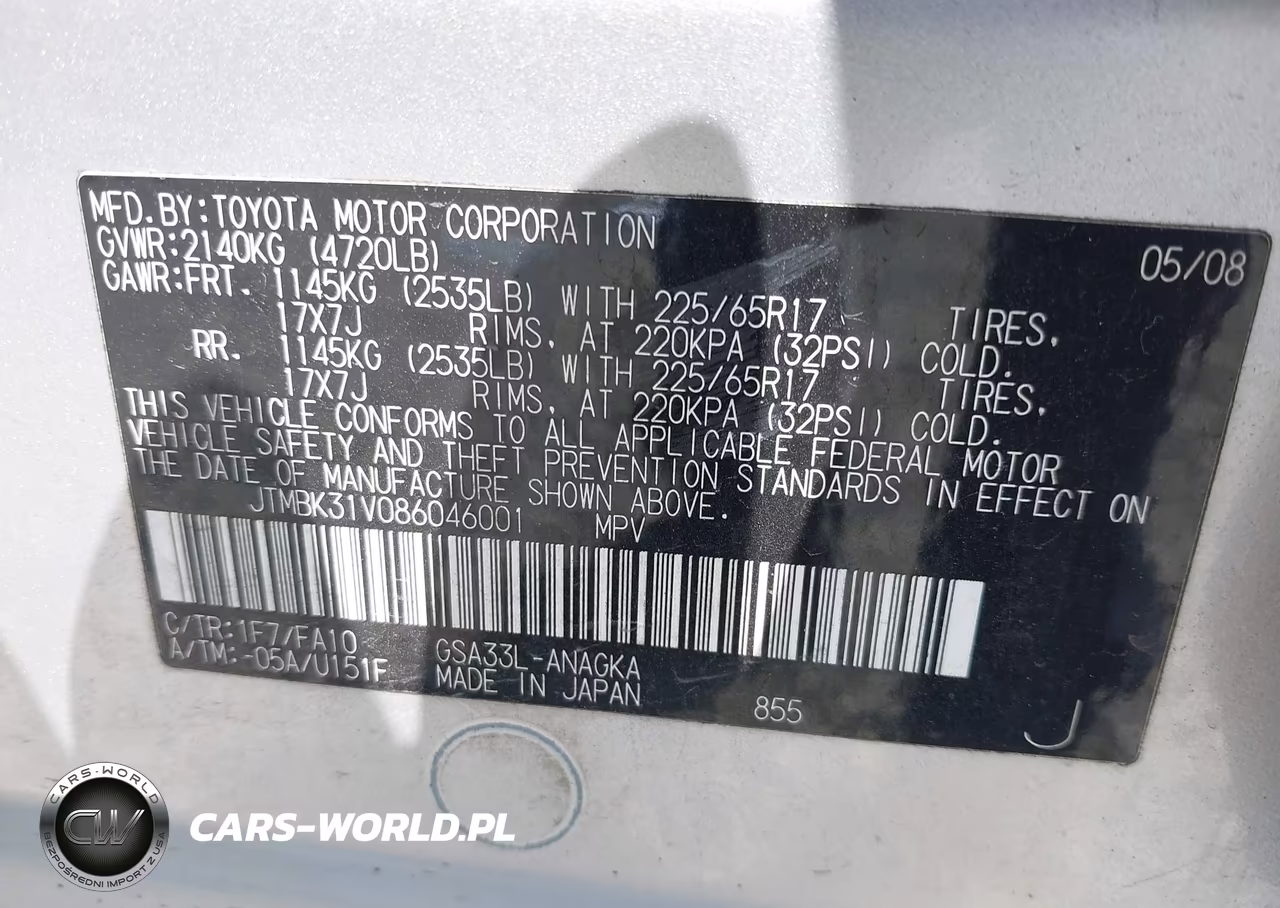 2008 Toyota Rav4 Ltd VIN:JTMBK31V086046001 - 9