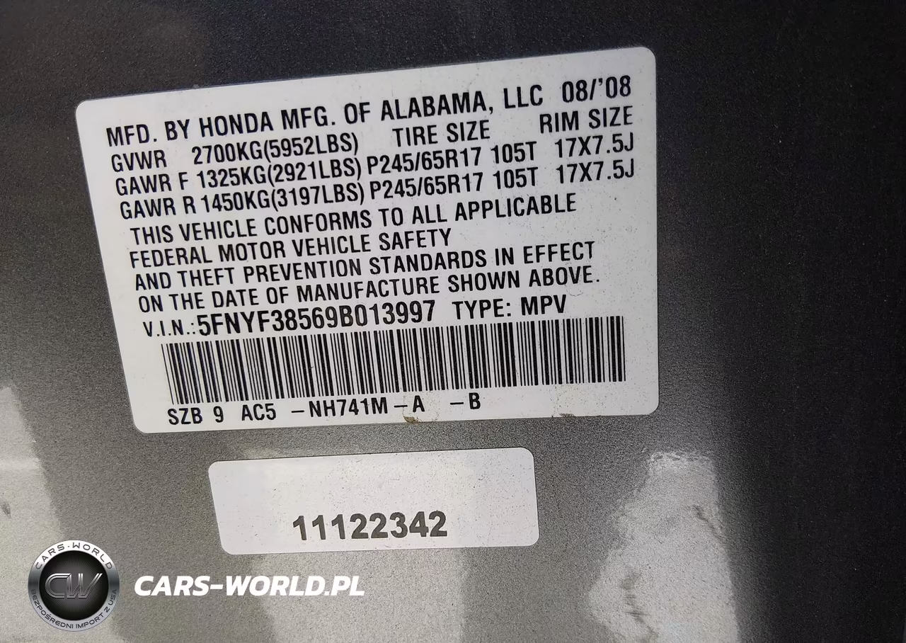 2009 Honda Pilot Exl VIN:5FNYF38569B013997 - 9
