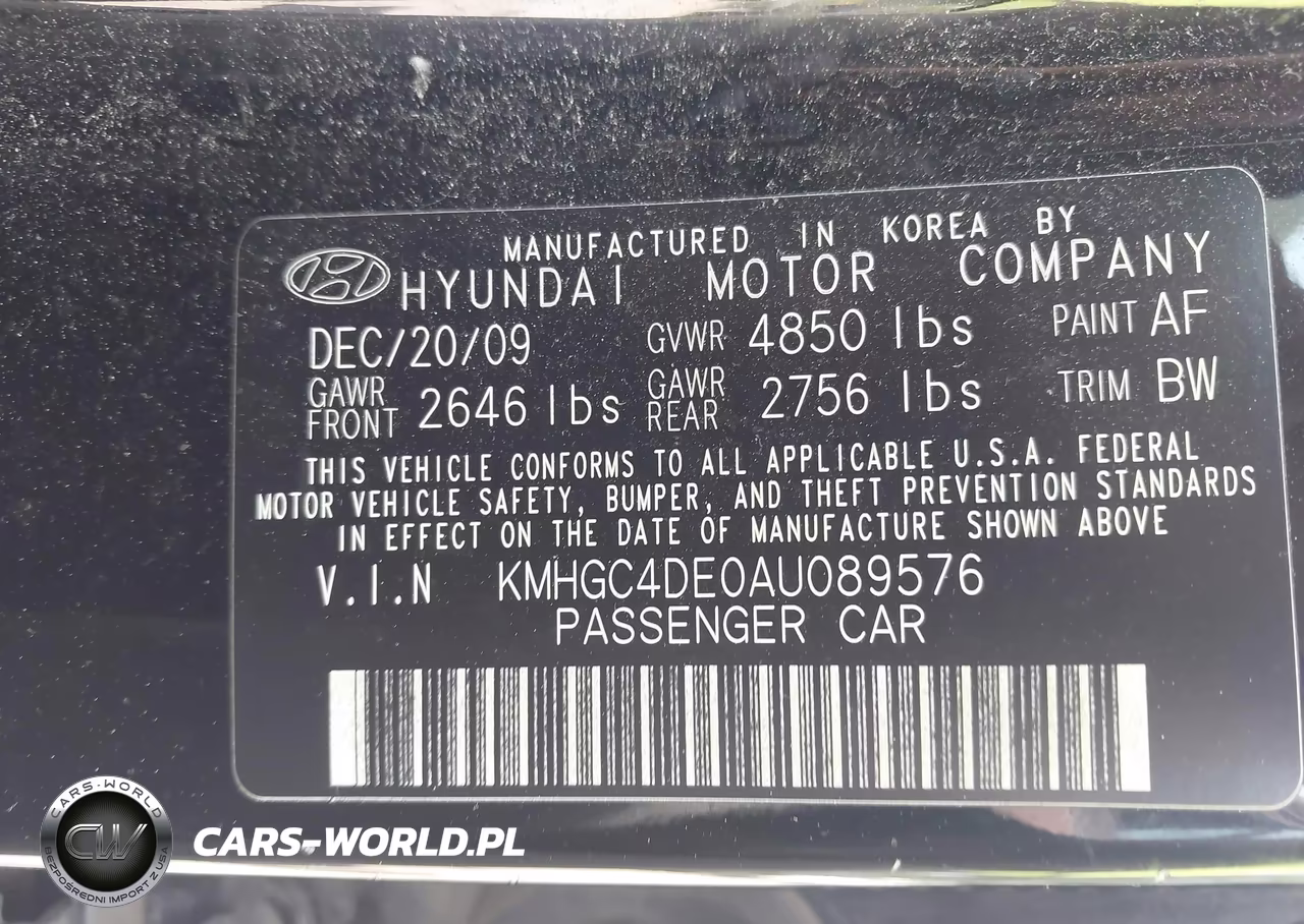 2010 Hyundai Genesis 3.8 VIN:KMHGC4DE0AU089576 - 9