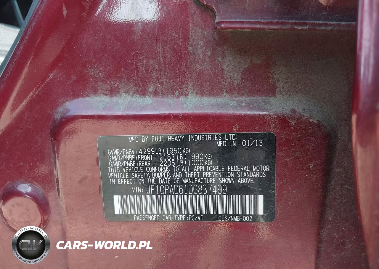 2013 Subaru Impreza Premium VIN:JF1GPAD61DG837499 - 9