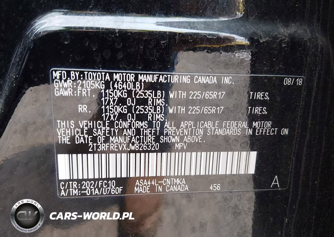 2018 Toyota Rav4 Xle VIN:2T3RFREVXJW826320 - 9