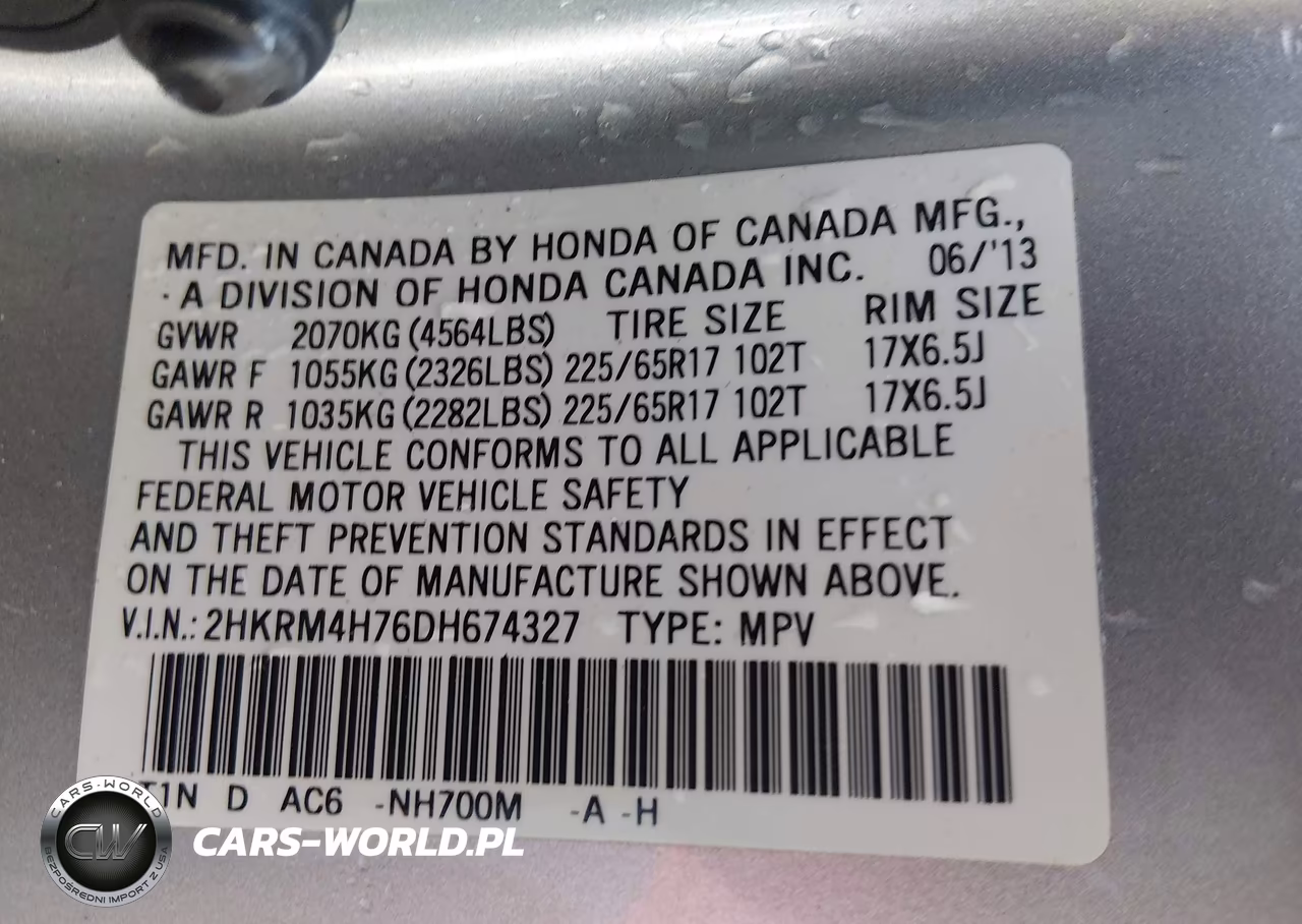 2013 Honda Cr-V Ex-L VIN:2HKRM4H76DH674327 - 9