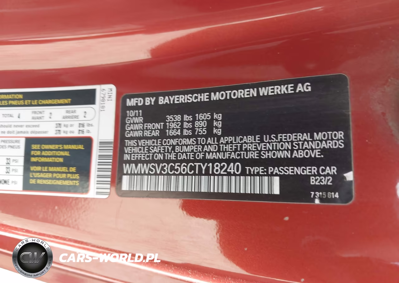 2012 Mini Cooper S VIN:WMWSV3C56CTY18240 - 9