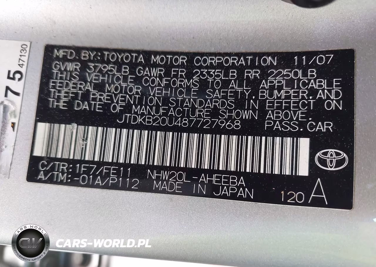 2008 Toyota Prius VIN:JTDKB20U487727968 - 9