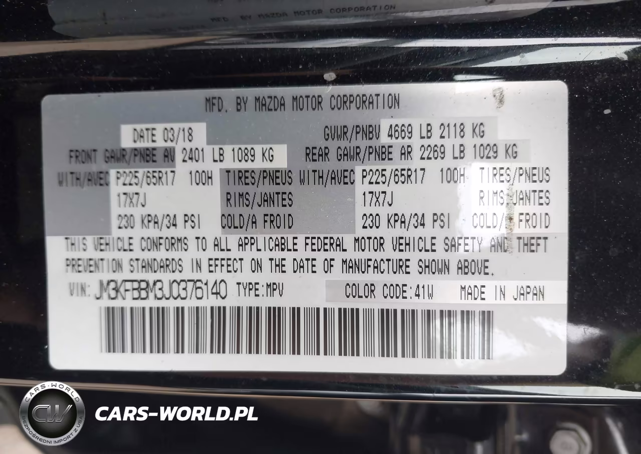 2018 Mazda Cx-5 Sport VIN:JM3KFBBM3J0376140 - 9