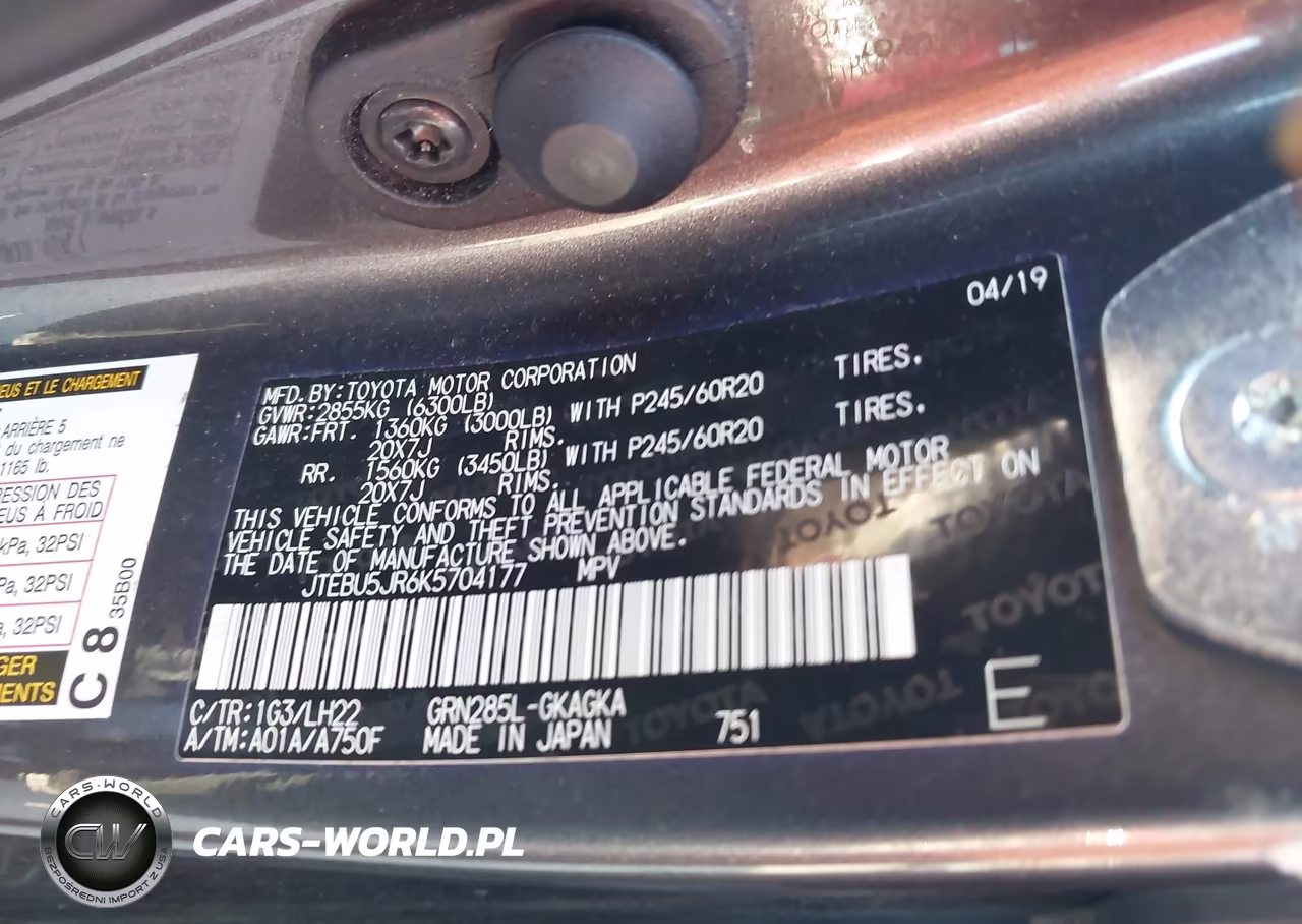 2019 Toyota 4Runner Limited Nightshade VIN:JTEBU5JR6K5704177 - 9