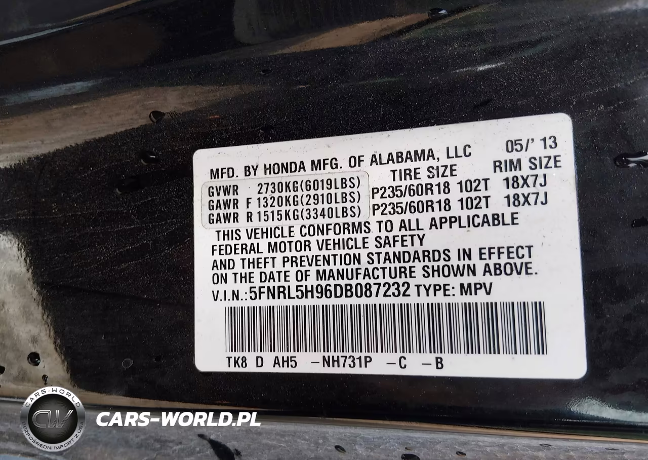 2013 Honda Odyssey Touring-Touring Elite VIN:5FNRL5H96DB087232 - 9