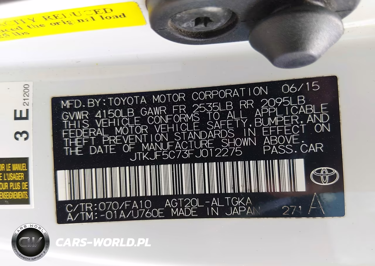 2015 Scion Tc VIN:JTKJF5C73FJ012275 - 9
