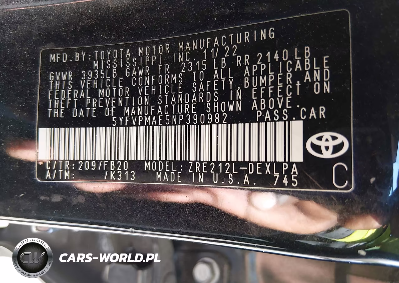 2022 Toyota Corolla Le VIN:5YFVPMAE5NP390982 - 9