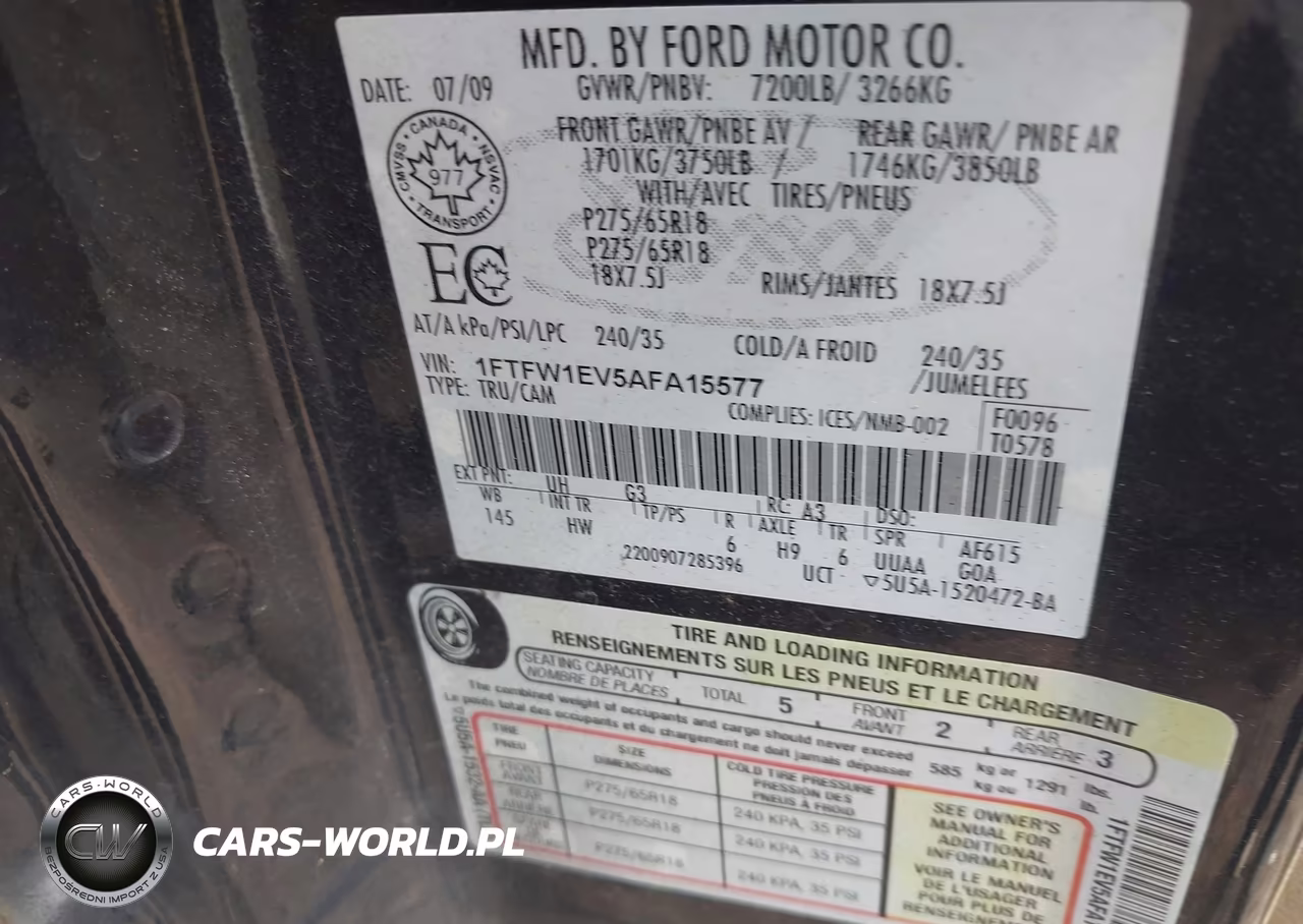 2010 Ford F-150 Fx4-Harley-Davidson-King Ranch-Lariat-Platinum-Xl-Xlt VIN:1FTFW1EV5AFA15577 - 9