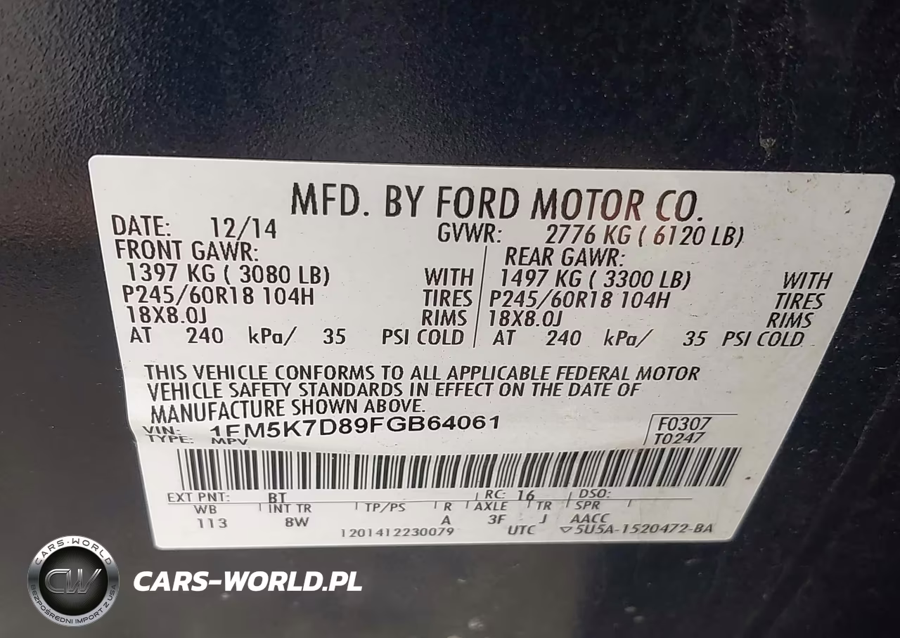 2015 Ford Explorer Xlt VIN:1FM5K7D89FGB64061 - 9