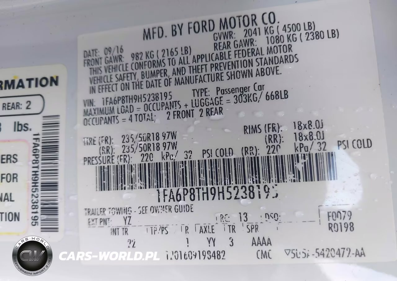 2017 Ford Mustang Ecoboost VIN:1FA6P8TH9H5238195 - 9