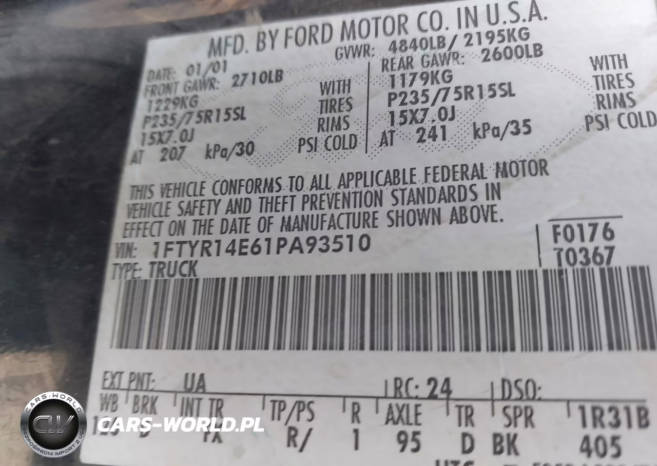 2001 Ford Ranger Edge-Xlt VIN:1FTYR14E61PA93510 - 9