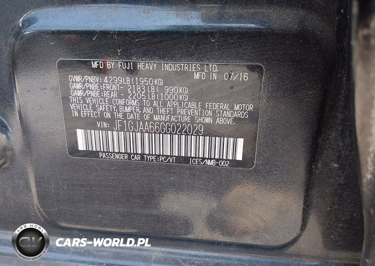 2016 Subaru Impreza 2.0I VIN:JF1GJAA66GG022029 - 9