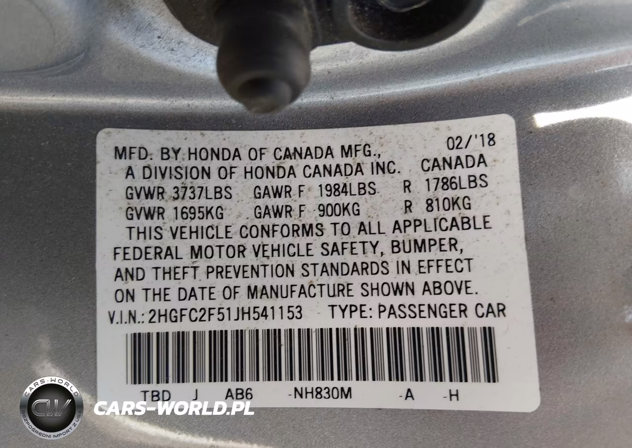 2018 Honda Civic Lx VIN:2HGFC2F51JH541153 - 9