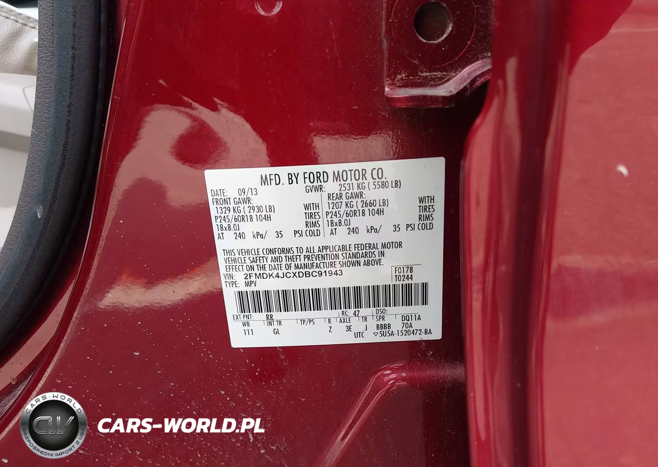 2013 Ford Edge Sel VIN:2FMDK4JCXDBC91943 - 9