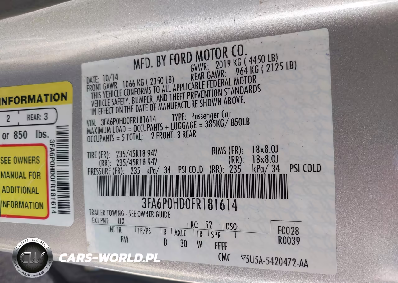 2015 Ford Fusion Se VIN:3FA6P0HD0FR181614 - 9