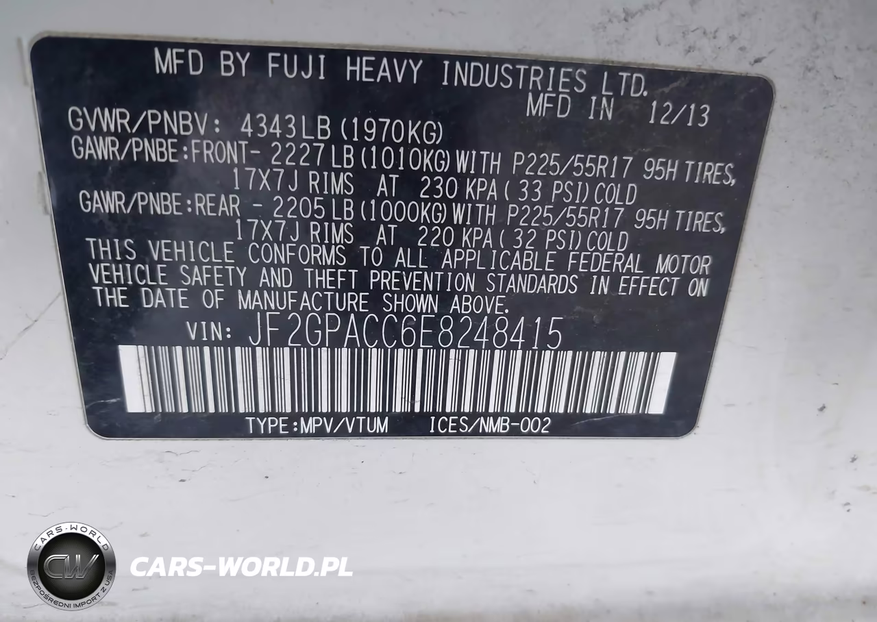 2014 Subaru Xv Crosstrek 2.0I Premium VIN:JF2GPACC6E8248415 - 9