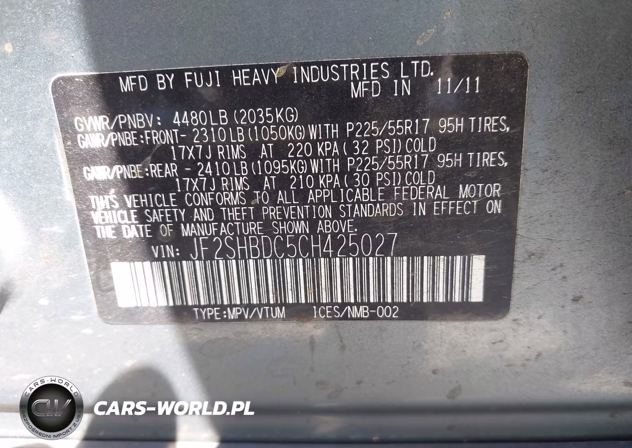 2012 Subaru Forester 2.5X Premium VIN:JF2SHBDC5CH425027 - 9