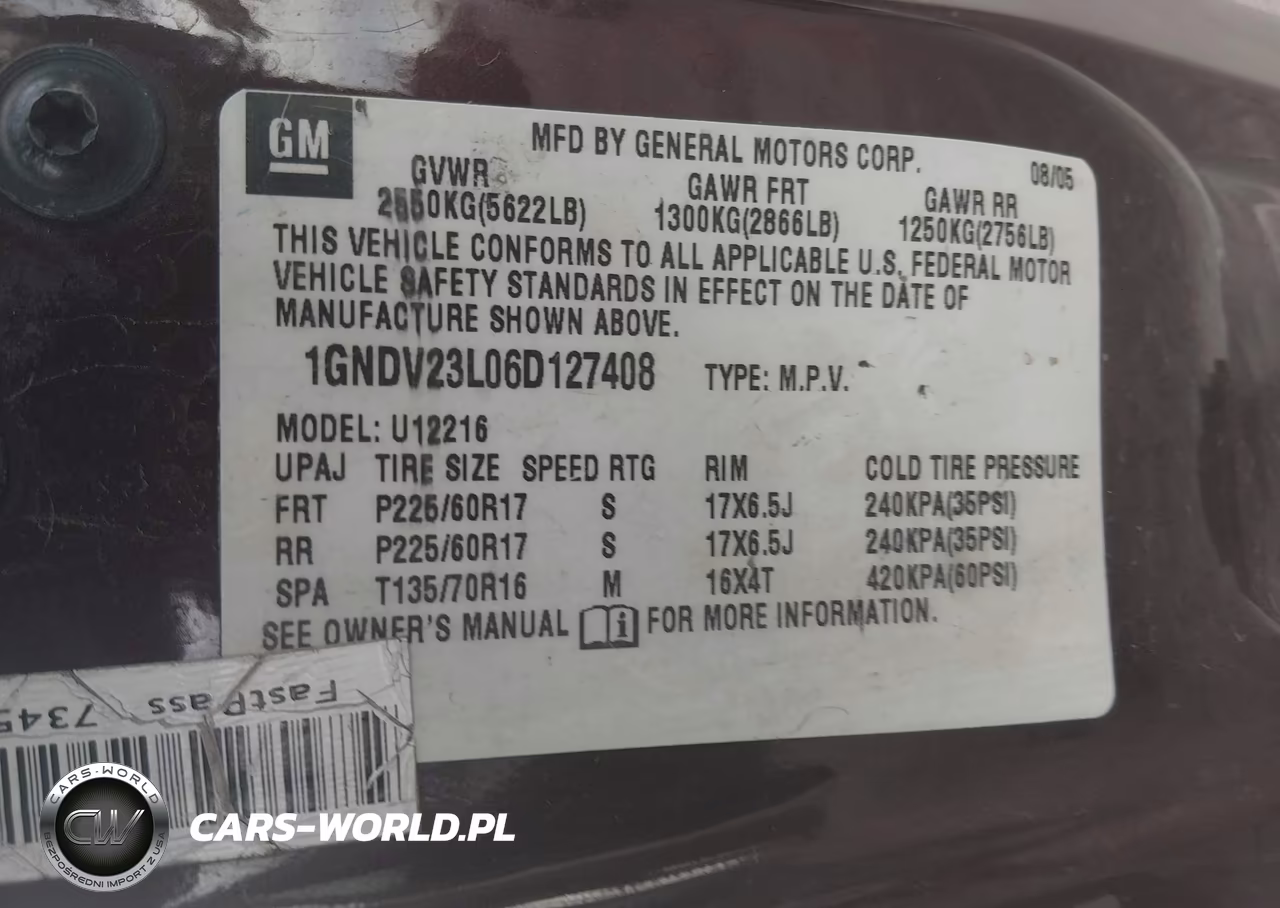 2006 Chevrolet Uplander Ls Fleet VIN:1GNDV23L06D127408 - 9