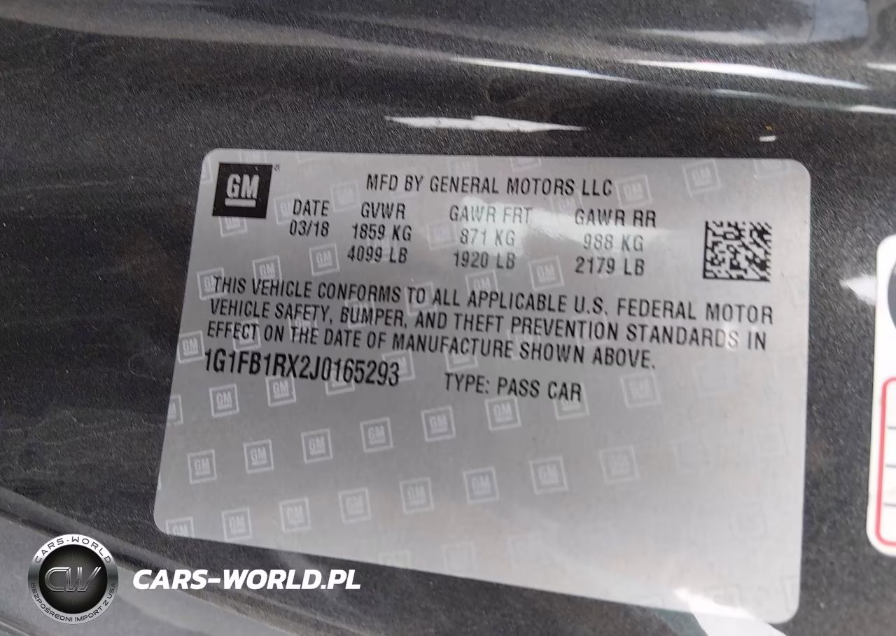 2018 Chevrolet Camaro 1Lt VIN:1G1FB1RX2J0165293 - 9