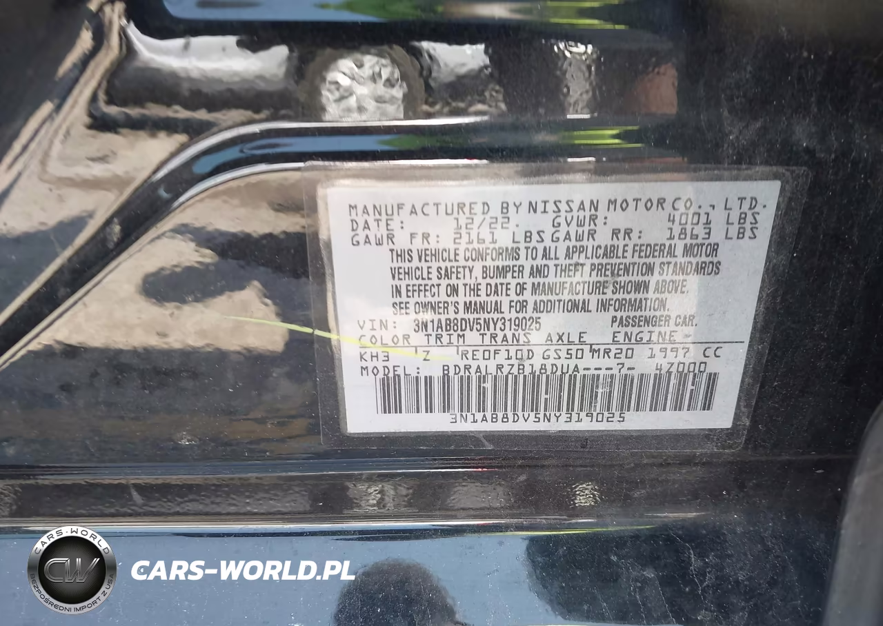 2022 Nissan Sentra Sr Xtronic Cvt VIN:3N1AB8DV5NY319025 - 9