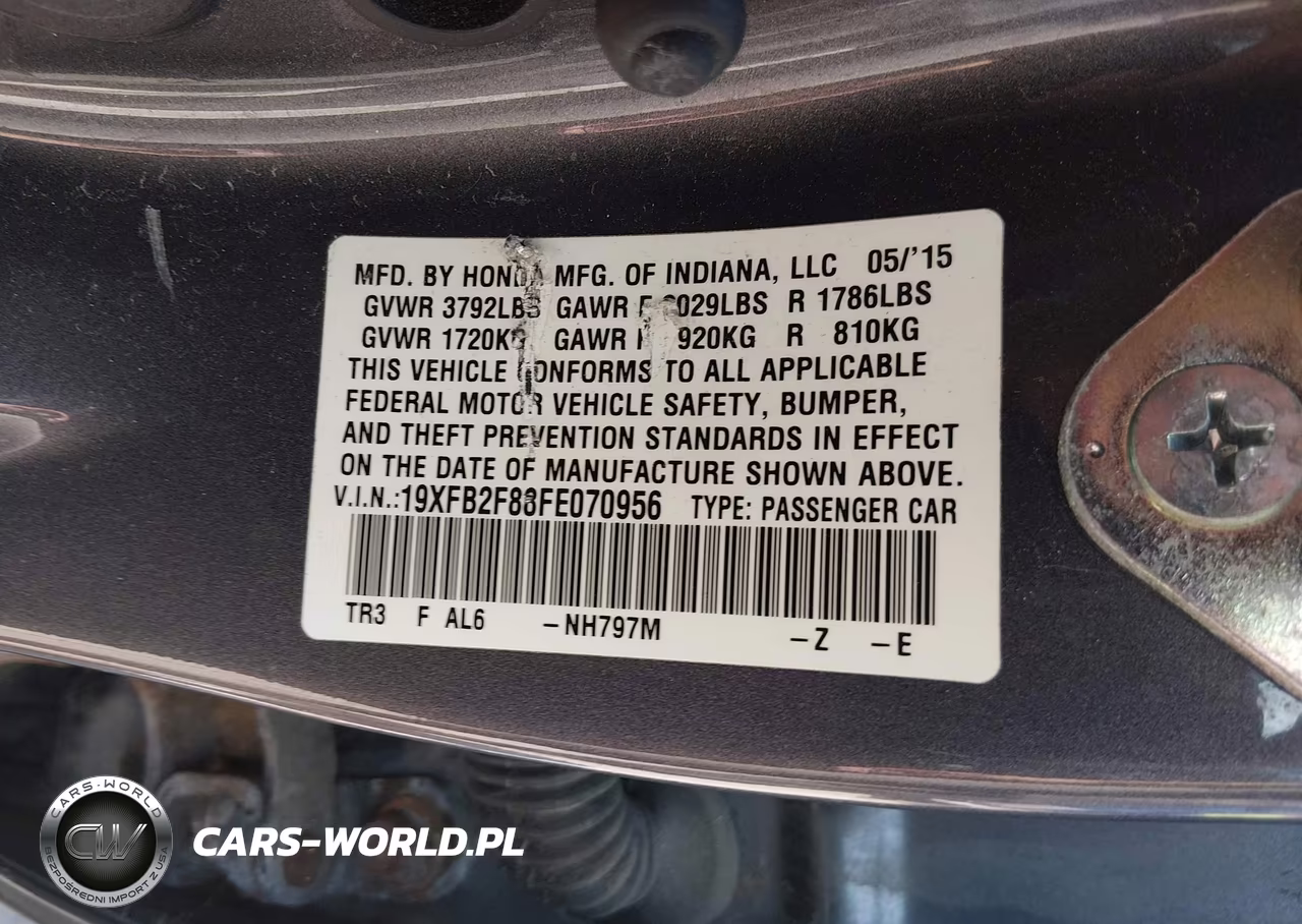 2015 Honda Civic Ex VIN:19XFB2F88FE070956 - 9