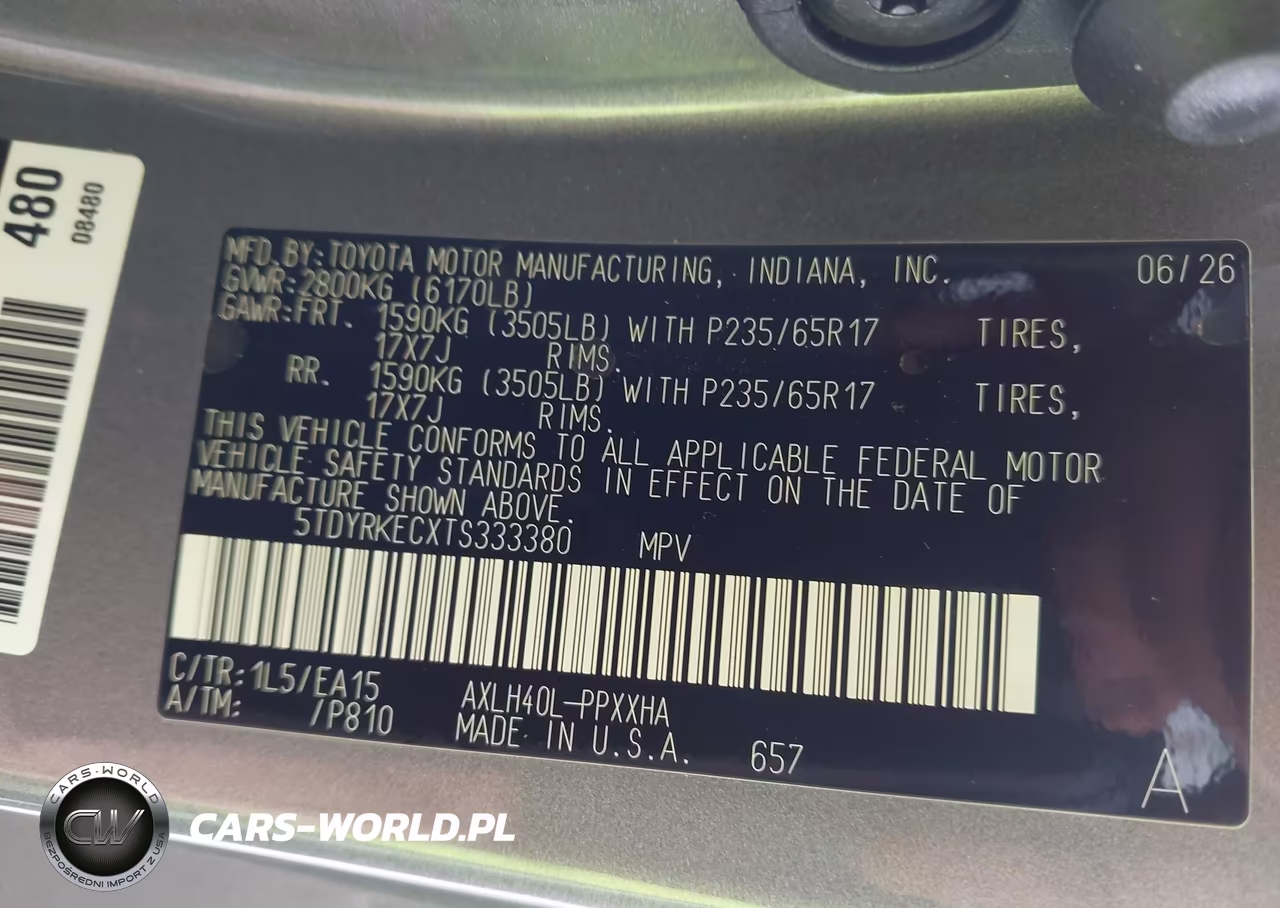 2026 Toyota Sienna Xle VIN:5TDYRKECXTS333380 - 9