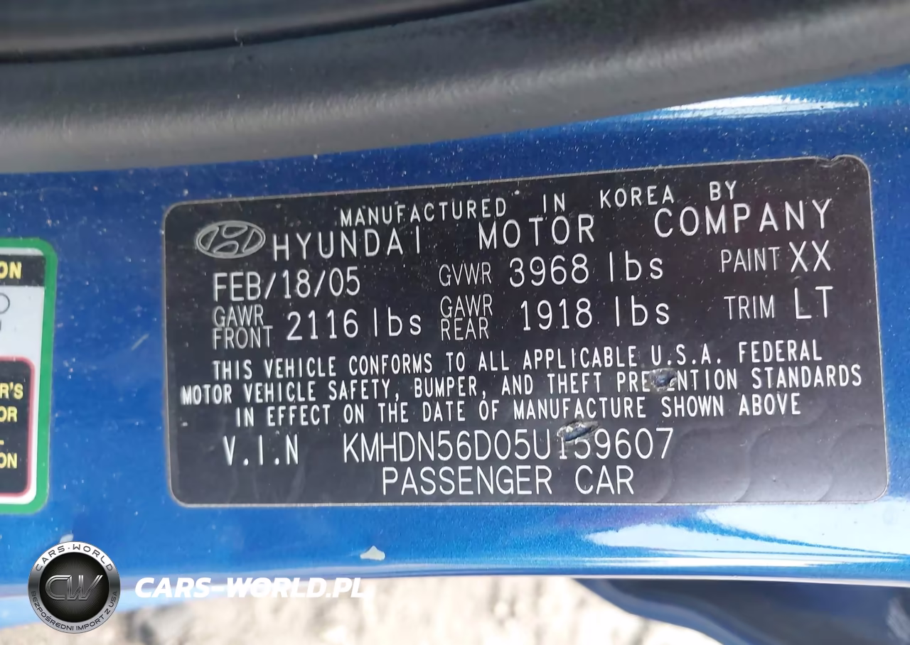 2005 Hyundai Elantra Gls-Gt VIN:KMHDN56D05U159607 - 9