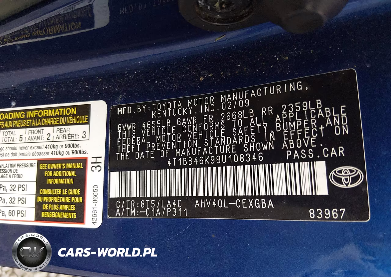 2009 Toyota Camry Hybrid VIN:4T1BB46K99U108346 - 9