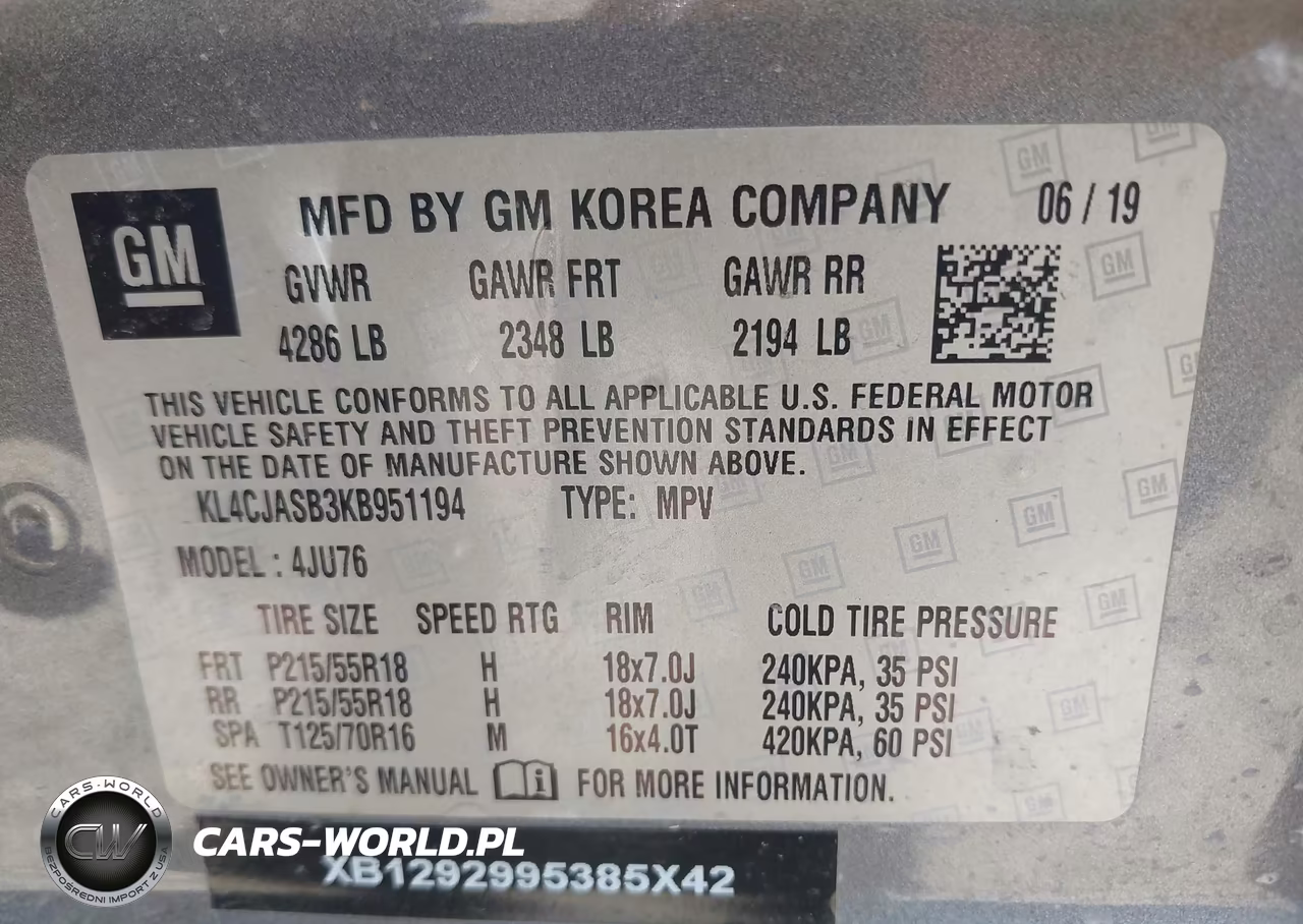 2019 Buick Encore Fwd Preferred VIN:KL4CJASB3KB951194 - 9