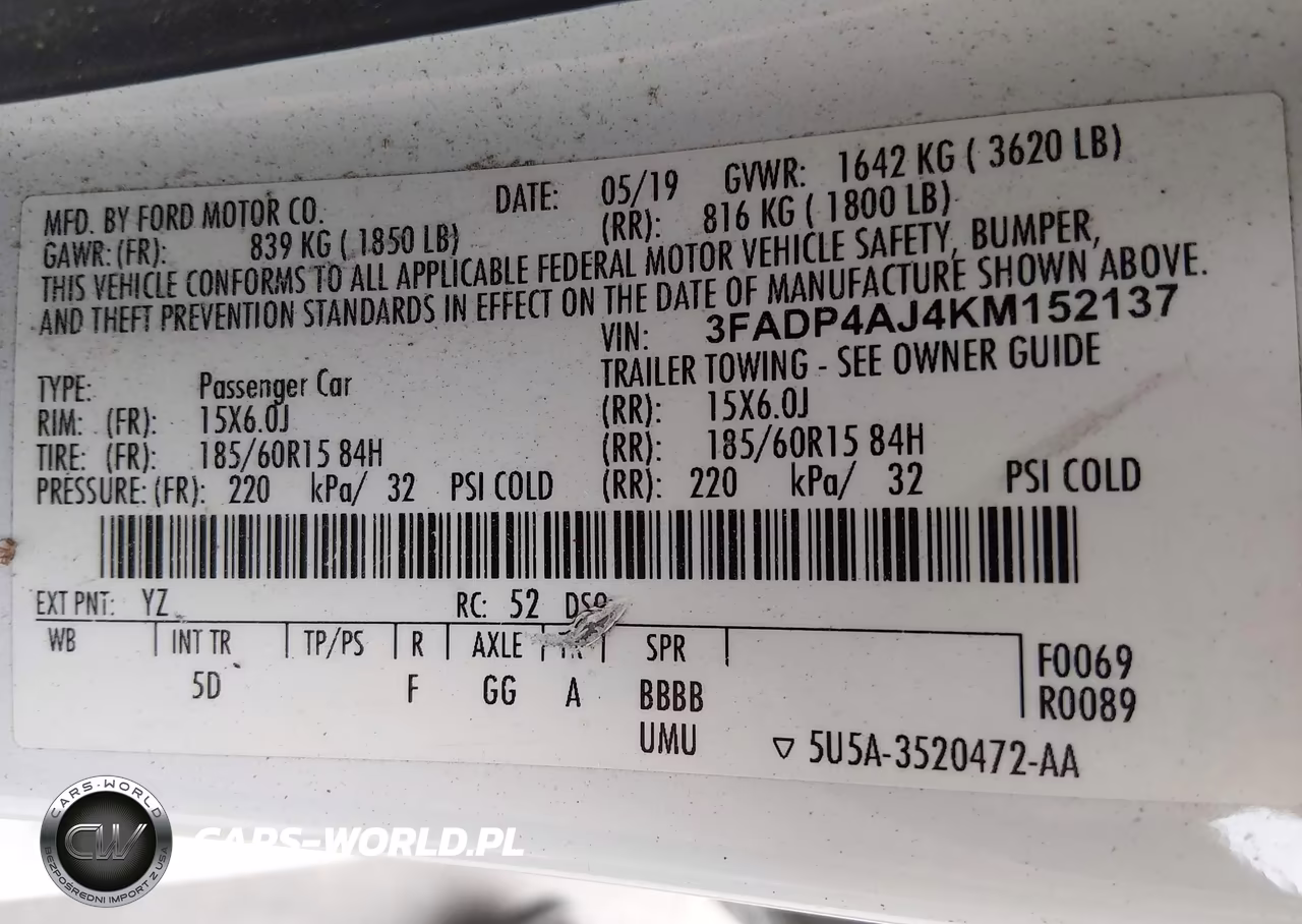 2019 Ford Fiesta S VIN:3FADP4AJ4KM152137 - 9