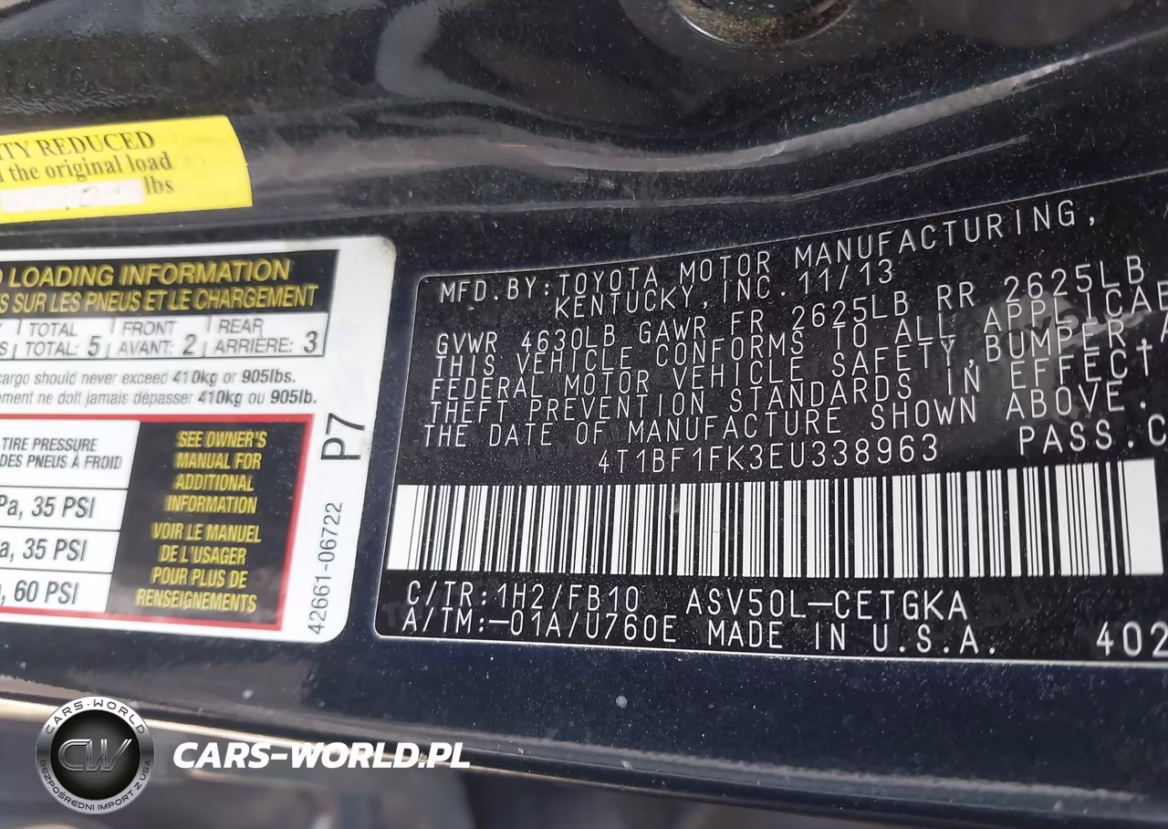 2014 Toyota Camry Xle VIN:4T1BF1FK3EU338963 - 9