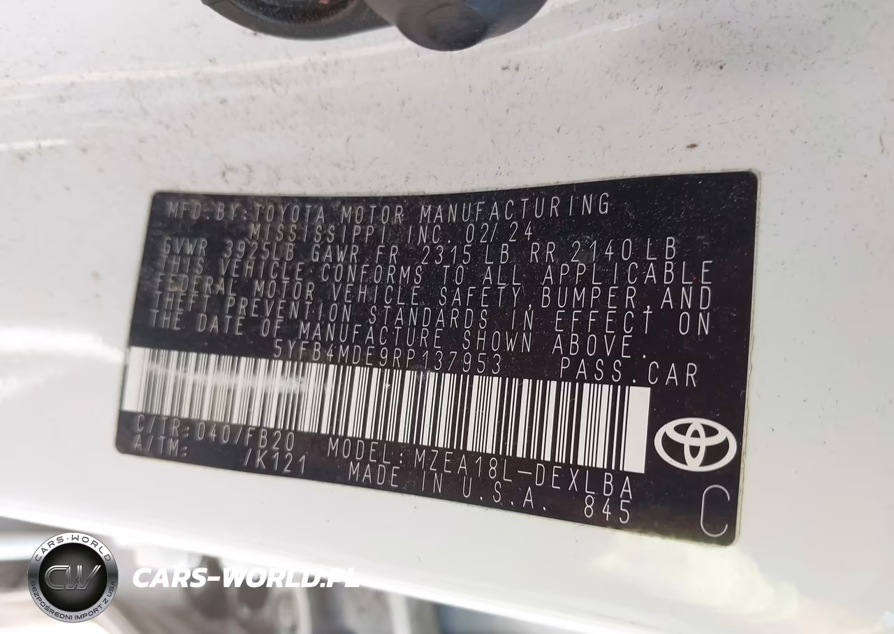 2024 Toyota Corolla Le VIN:5YFB4MDE9RP137953 - 9